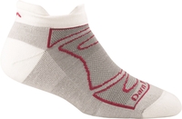 Darn Tough Womens Running Sock Tab No Show Light Cushion White