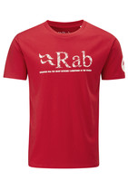 Rab Mens Graphic Tee Map Logo Red