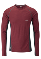 Rab Mens MeCo 120 Long Sleeve Tee Redwood