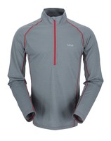 Rab Mens MeCo 165 Long Sleeve Zip Tee Smoke