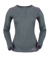 Rab Womens MeCo 140 Long Sleeve Tee Smoke