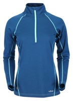 Rab Womens MeCo 165 Long Sleeve Zip Tee Ink