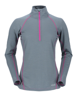 Rab Womens MeCo 165 Long Sleeve Zip Tee Smoke