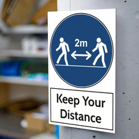 Aluminium Keep Your Distance Sign 200x300mm
