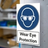 Aluminium Warning Sign Wear Eye Protection (200x300mm)