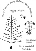 Art Stamps Christmas Birds and Tree Clear Stamp