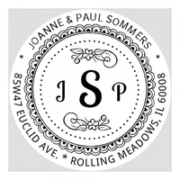 Beautiful Flowers Round Monogram Seal