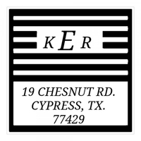 Bold Stripes Square Monogram Stamp,  Customise and order stamps online
