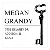 Brass Key Square Monogram Stamp,  Customise and order stamps online