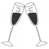 Bullet Journal Stamp - Champagne Flutes,  Customise and order stamps online