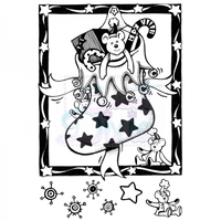 Cathie Shuttleworth Designs Teddies Christmas Stocking Clear Stamp A6