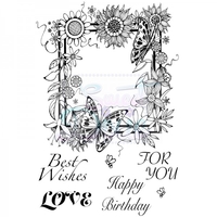 Cathie Shuttlworth Designs Floral Border Clear Stamp A6