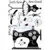 Cathie Shuttlworth Designs Let&aposs Sew Clear Stamp A6