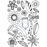 Cathie Shuttlworth Designs Retro Flowers Clear Stamp A6
