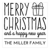Christmas Gift Square Monogram Stamp,  Customise and order stamps online