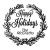 Christmas Wreath Round Monogram Stamp,  Customise and order stamps online