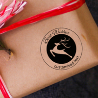 Custom Eco Gift Tag Stamp - Best Wishes Stag Design,  Customise and order stamps online