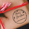Custom Eco Gift Tag Stamp - Merry Christmas Wreath,  Customise and order stamps online