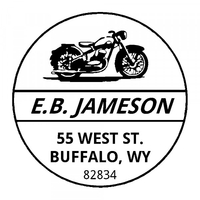 Custom Motorcycle Round Monogram Stamp,  Customise and order stamps online