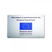 Custom wall plaque 265x190mm brushed aluminium