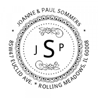 Dainty Floral Round Monogram Stamp,  Customise and order stamps online