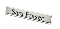Desk Nameplate engraved 250 x 50 mm silverblack