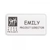 Domed Name Badge engraved text 75 x 40 mm