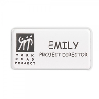 Domed Name Badge engraved text 75 x 40 mm