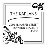 Elegant Last Name Square Monogram Stamp,  Customise and order stamps online