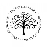 Family Tree Round Monogram Stamp,  Customise and order stamps online