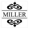 Fancy Last Name Square Monogram Stamp,  Customise and order stamps online