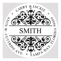 FleurdeLis Name Plate Round Monogram Seal