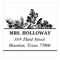 Flower Garden Square Monogram Stamp,  Customise and order stamps online
