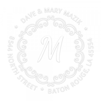 Flowing Border Round Monogram Seal,  Customise and order stamps online