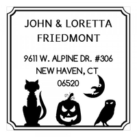 Halloween Friends Square Monogram Stamp,  Customise and order stamps online