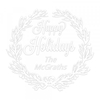 Happy Holidays Wreath Round Monogram Seal,  Customise and order stamps online