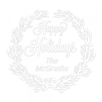 Happy Holidays Wreath Round Monogram Seal,  Customise and order stamps online