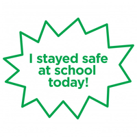 I Stayed Safe at School Today Teacher Stamp 4933 23 x 23mm