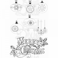 Kath Halstead Designs Merry Christmas Baubles Clear Stamp A6