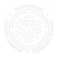Let it Snow Flake Round Monogram Seal,  Customise and order stamps online