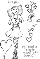Lindsay Mason Designs A6 My Fragile Heart Clear Stamp
