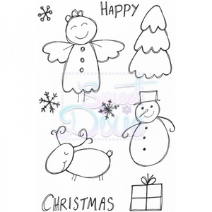 Lindsay Mason Designs Christmas Characters Clear Stamp A6