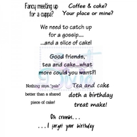 Lindsay Mason Designs Coffee and Cake Clear Stamp size A6