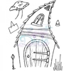 Lindsay Mason Designs Crooked Fairy Door Clear Stamp size A6