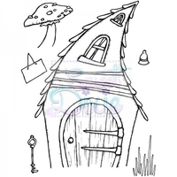 Lindsay Mason Designs Crooked Fairy Door Clear Stamp size A6