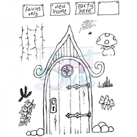 Lindsay Mason Designs Curly Fairy Door Clear Stamp size A6