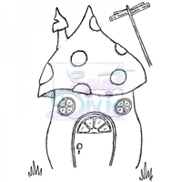 Lindsay Mason Designs Fairy Toadstool Home Clear Stamp size A6