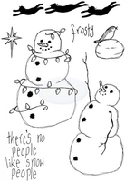Lindsay Mason Designs Flying Snowmen Clear Stamp
