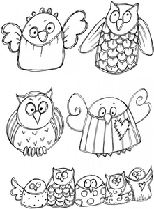 Lindsay Mason Designs Funny Owls Clear Stamp