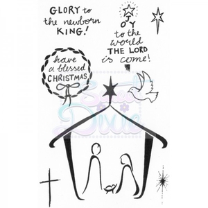 Lindsay Mason Designs Glory to the Newborn King Clear Stamp A6